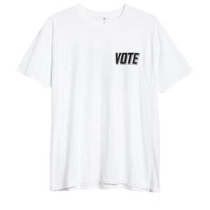 BP. Men's Vote Collection Short Sleeve Crew Neck T-Shirt in White Small MSRP $25